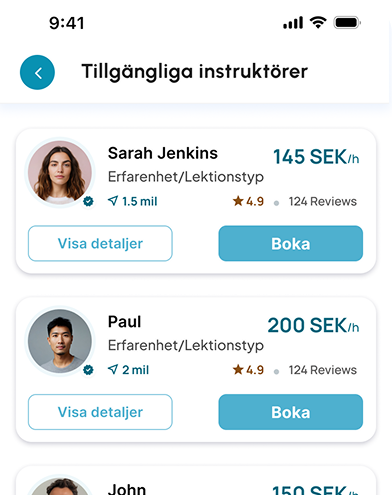 Driving App Mockup